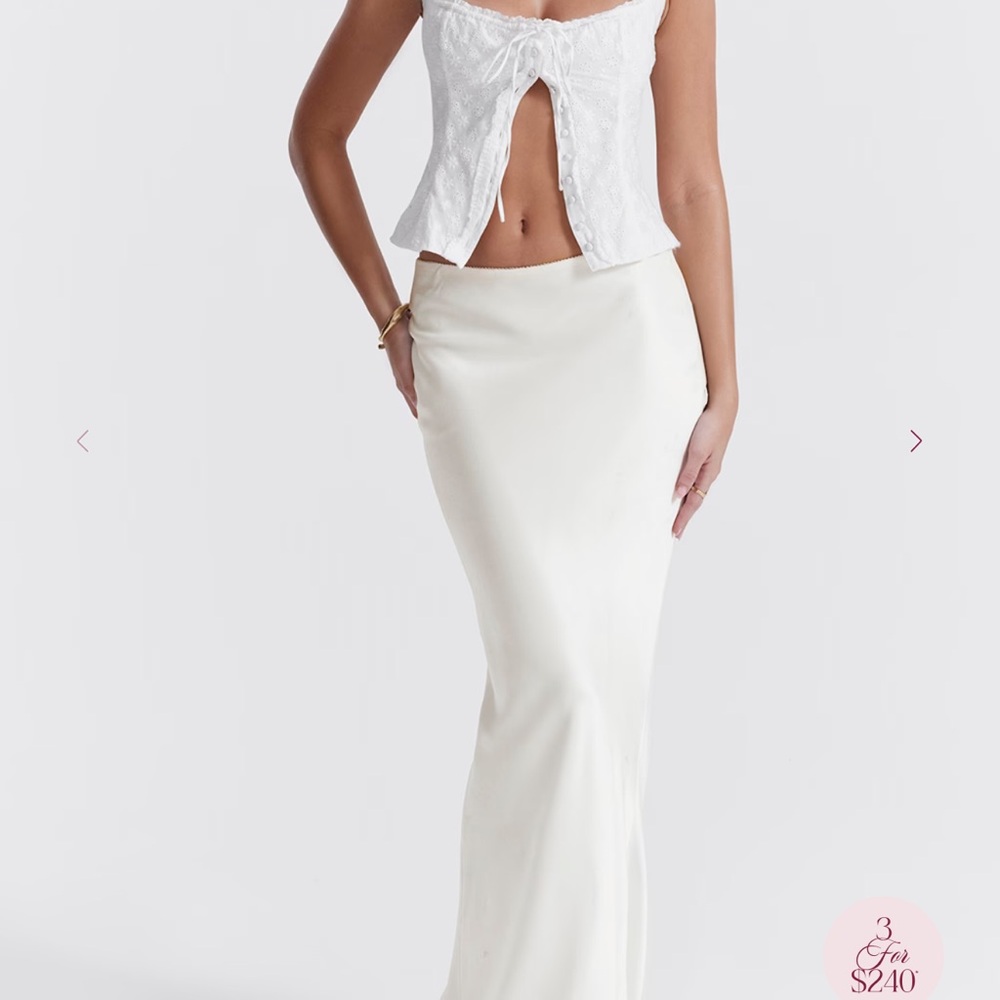 House of CB White Maxi Skirt